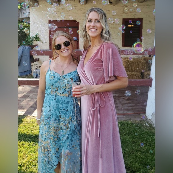 Meghan Velvet wrap maxi dress Baltic born pink - Picture 6 of 9